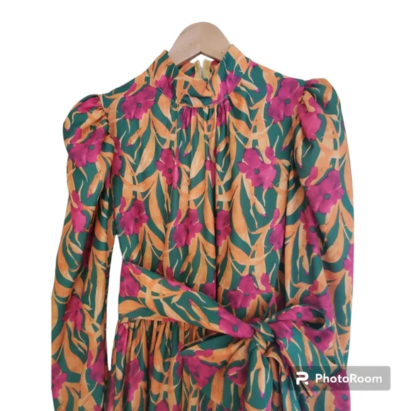 Women's dresses Maxi floral print dress,women's dress long sleeve summer dress - Picture 6 of 9